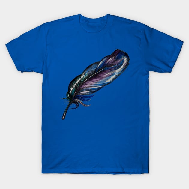 Raven’s Feather T-Shirt by CarolineTaylorArt